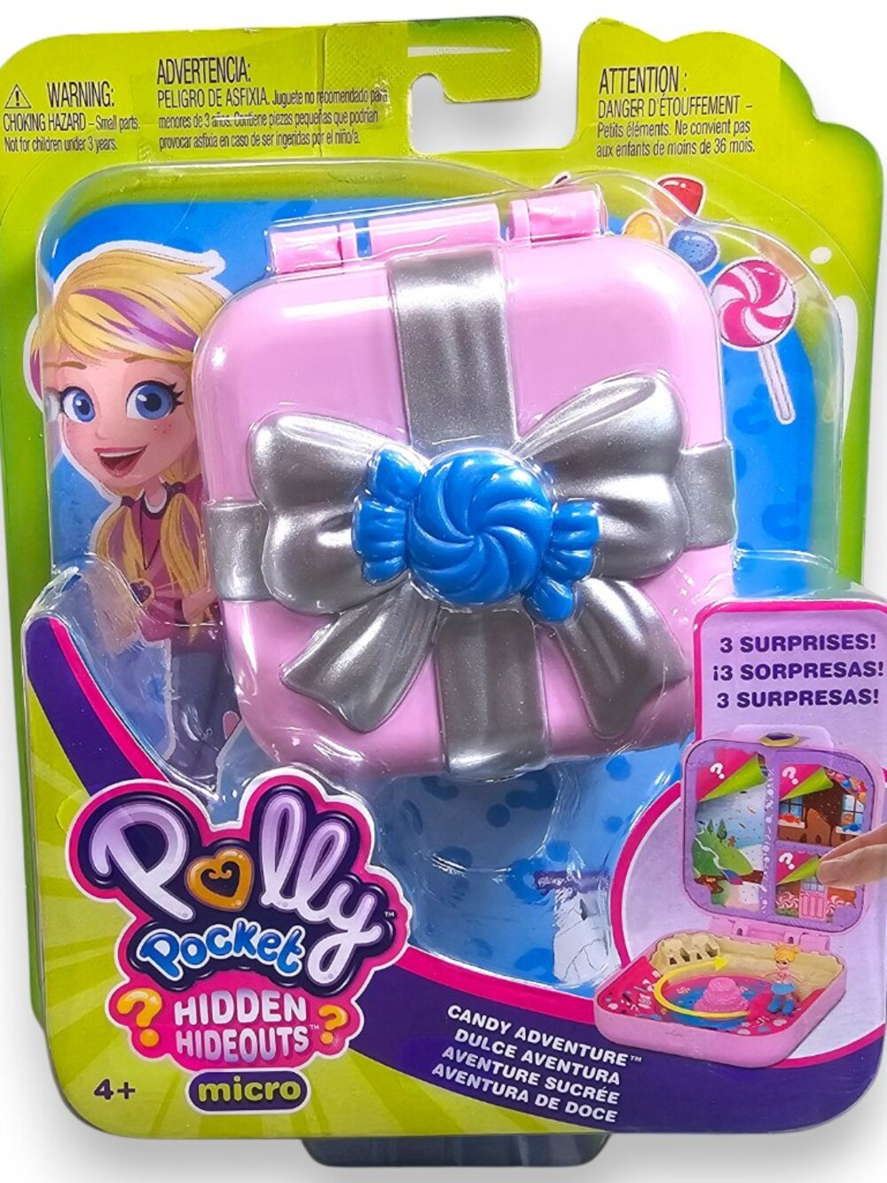 Mattel Polly Pocket Hidden Hideouts Micro Candy Adventure Compact NEW 2019
